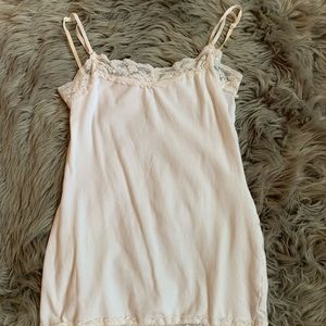 Vintage lace trim white Cami
